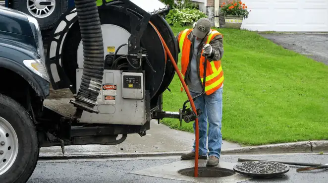 Technician using specialized drainage equipment for sewer line cleaning and foundation protection in Chicago, IL